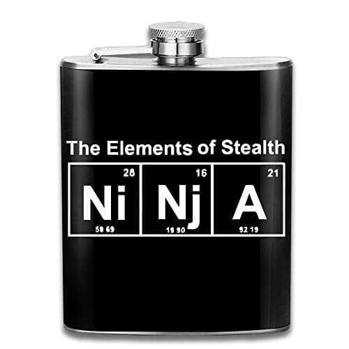 SmallHan Element Of Stealth NiNjA Gift For Men 304 Stainless Steel Flask 7oz