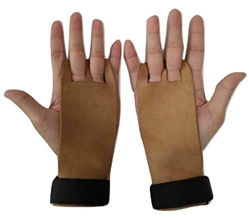 2 hole hand grips for Gymnastics, Cross Training, pullups, weight lifting, chin ups, training, exercise, kettlebell, more. Protect your palms from rips! (Medium 4.53 Inch)