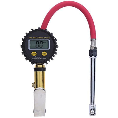 Digital Tire Pressure Gauge 150 PSI with Blacklight LCD Display,Car Tire Inflator Gun, Tire Deflator,Flexible Rubber Hose，Heavy Duty for Truck, Automobile, Motorcycle