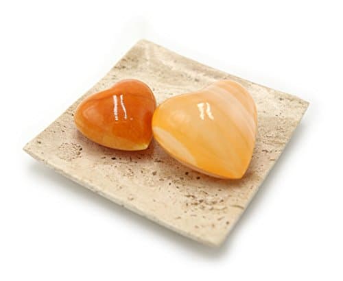 Beige Marble Tray with 2 Colorful Marble Hearts