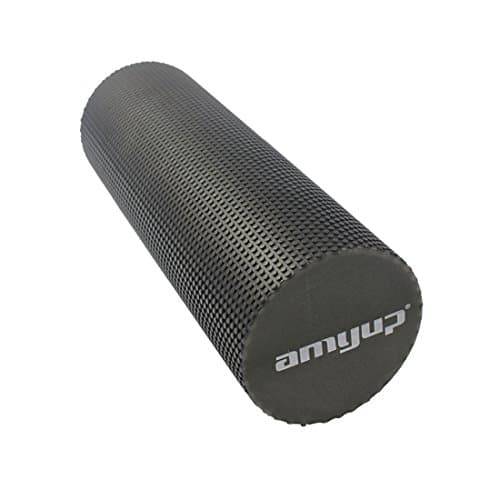 Amyup High Density Foam Roller in Color Black, Yoga Roller Surface with Massage Floating Point, Perfect for Yoga Pilates Therapy, 12 Inches Long