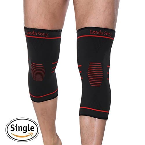 Knee Brace Support - Knee Pads - Compression Knee Sleeve for Men &amp; Women More Running, Weightlifting, Basketball, Sports, Jogging, Joint Pain Relief, Arthritis and Injury Recovery (Black Red, Medium)