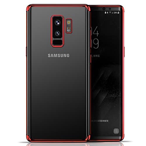 YCNEX 3D Electroplated ANIT-Knock Ultra Thin Super Flexible Soft Silicon Back Case Cover for Samsung Galaxy J8 - (Red)