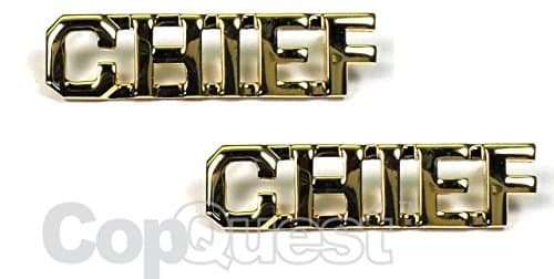 Collar Insignia - 3/8-inch high - Pair - CHIEF - Gold