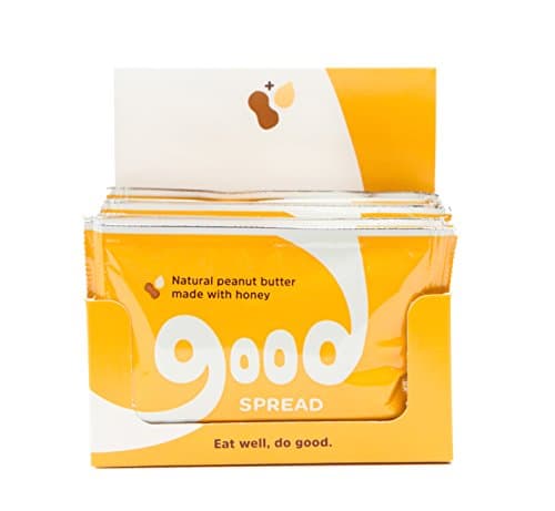 Peanut Butter Packets by Good Spread, All Natural, Blended with Honey for a Healthy Snack to Go! (10 packets, 32g per pack)
