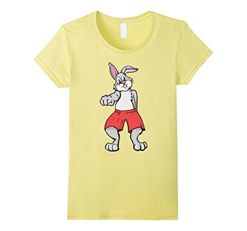 Women's Happy Easter Bunny T Shirt, Silly Rabbit Tee for Egg Hunting XL Lemon