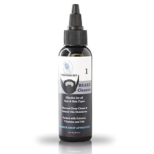 Wisely Made Premium Beard Shampoo - Charcoal Deep Cleanser &amp; Natural Oils Moisturizer - Superior Quality Barber Shop Approved Facial Care Products For The Modern Gentleman (2 ounces)