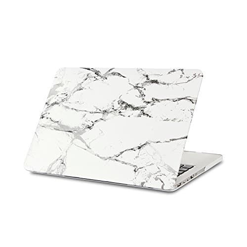 MacBook Pro 13/Pro Retina 13 Case, DallowayCabin Emulational White Marble Pattern Rubber Coated Cover for MacBook Pro 13/Pro Retina 13 (Pro Retina 13, Style 17)