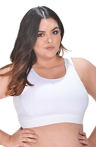 GLORIOUS SHAPE Minimizer Bra for Large Bust | Compression Bra Plus Size | Reducer Bras Women (White, Small-32)