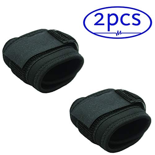 ObboMed® MB-1182 (2 Pcs) Compression Wrist Straps Support, Braces Belt Wrap Protector for Gym, Fitness, Strength Training, Body Building, Power/Weight Lifting, Black, One Size Fits All Men & Women