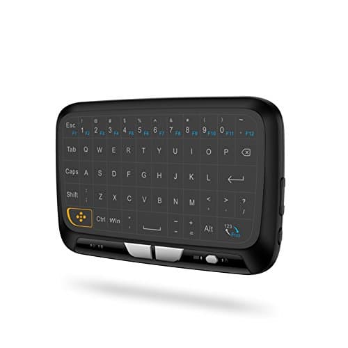 Mini Wireless Keyboard,MIYOKA H18 2.4GHz Wireless Whole Panel Touchpad and Mini Keyboard, Full Screen Extra Large Touch Zone for Google Android TV Box, HTPC, IPTV, PC, PS3, Xbox 360, Pad(Black)