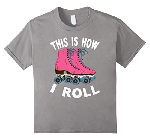 Kids Rollerskate Tshirt For Girls 10 Slate