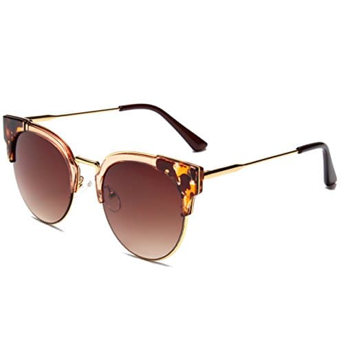 Optition Clubmaster Classic Half Frame Semi-Rimless Rimmed Sunglasses