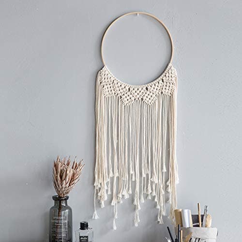 LSHCX Macrame Wall Hanging Dream Catcher Unique Gift Ideal Bohemian Home Boho Chic Tapestry Art Decorating, 39 x 11.8 inches