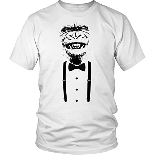 Gorilla with a bowtie - Medium White Unisex T-Shirt