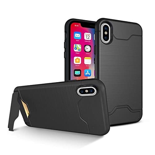 Verson iPhone X Case, Shockproof Case with Card Slot Holder and Built-In Kickstand