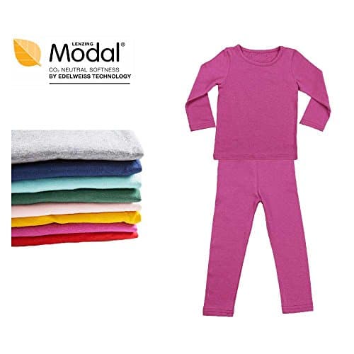 Better4Babies Modal Cotton Thermal Long Underwear Set Breathing Base Layer Long John Pajama for Boy Girl Toddler (6~7 Year, Violet)