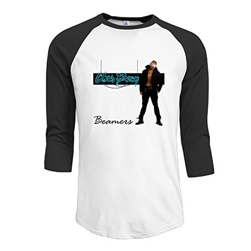 Men's 2016 Chris Brown Black Pyramid Logo Baseball Tee Classical Long Sleeve Shirts