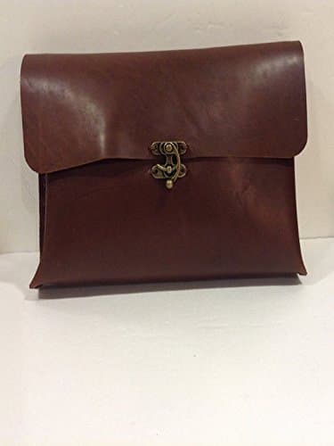 Brown Leather Portfolio Bag/13Inch MacBook Pro Bag,Handmade E-Reader Tablet Case/Files Bag Case/Business Men Everyday Folder