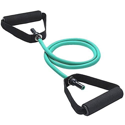 Stretch Bands - TopEUR Single Resistance Band Exercise Band Cords Kit Fitness Tubes for Men Women Gym Home Strength Training with 2 Padded Handles, 10lb