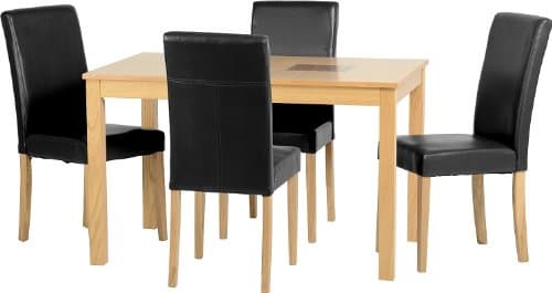 Wexford 47" Dining Set in Oak Veneer (Black)
