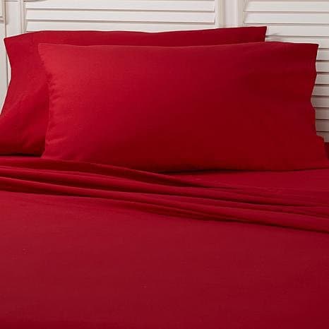 Royal Home Collection 600 Thread Count Egyptian Cotton 6pc Sheet Set 24" Inch Extra Deep Pocket, Full/ Double Bed, Red Solid
