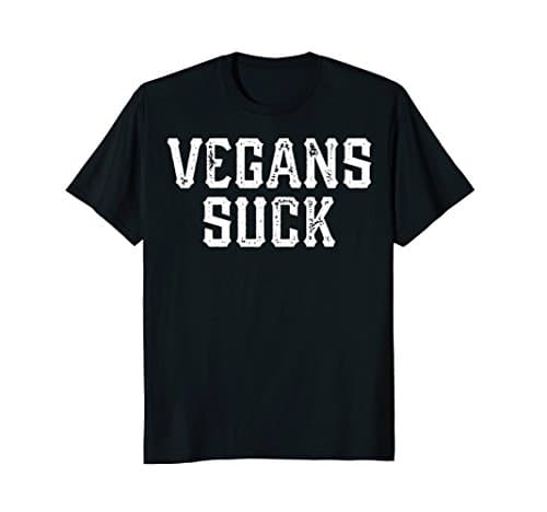 Mens Vegans Suck T-shirt Medium Black