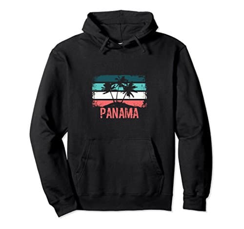 Unisex Retro Panama Distressed Hoodie Small Black