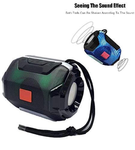 SaleON Double Side Bluetooth Speaker LED Portable Wireless Speaker Mini Sound System 3D Stereo Music MP3 Player Surround Support TF AUX USB Portable Outdoor Wireless Speaker (MixColor) - 1261