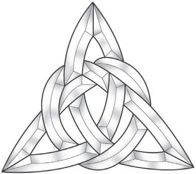 Exquisite Celtic Triangle Bevel Cluster Kit Clear Glass apprx 12" x 10.5"
