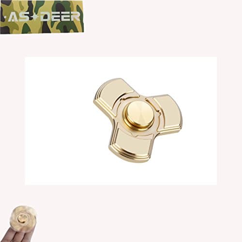 ASDEER Tri Fidget Hand Spinner Finger Spinner, Great Gift Relieving Stress, ADHD, Anxiety High Speed 5-6 Min(Pure Copper Gold)