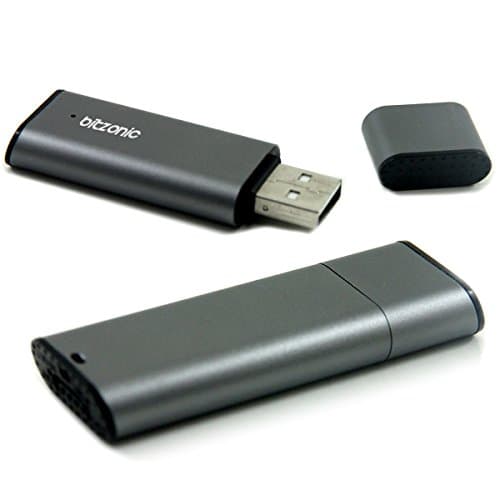 Bitzonic Digital Voice Recorder USB Flash Drive 8GB Grey - 2 in 1 Spy Voice Recorder and Thumb Drive - Secret Recorder for Meetings, Dictations, Seminars