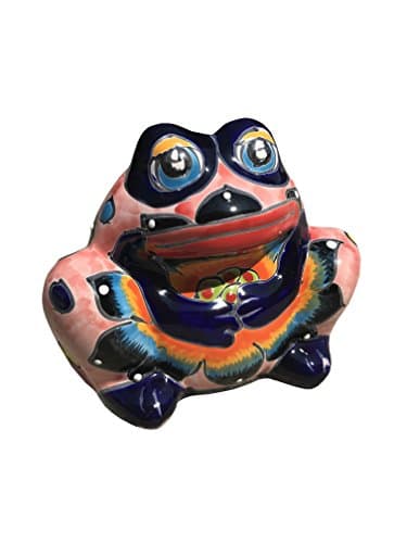 Talavera 7" Frog Planter Cobalt - Hand Painted Ceramic