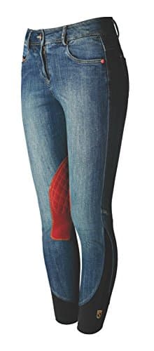 Tredstep Ladies Denim Knee Patch Breech 26L Red