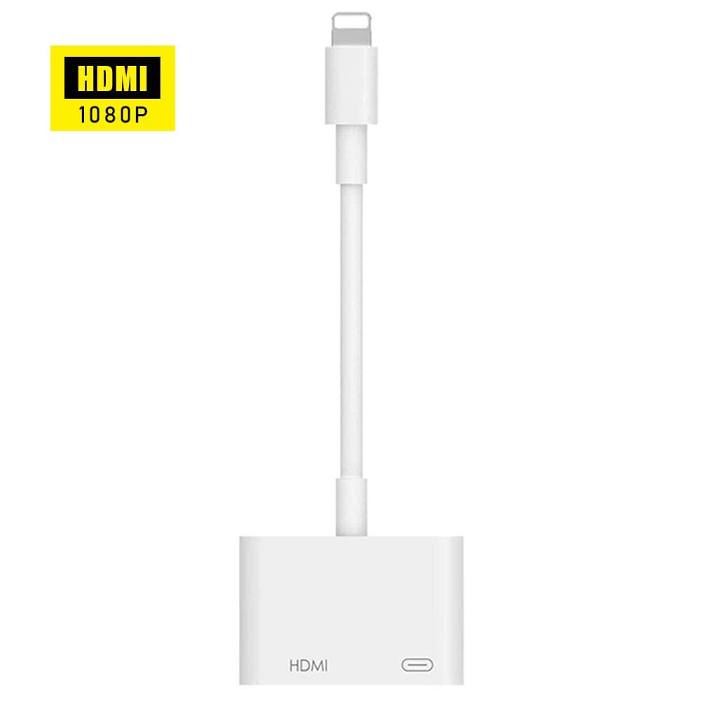 HDMI Adapter for Phone, Compatible with iPhone 11/11 Pro/XS/XS Max/XR/X/8/7/6/Plus iPad iPod to TV/Projector/Monitor HDMI Adapter, Support 1080P HD TV and All I-OS System (White)