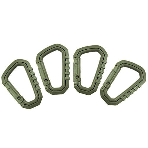LLY 4pcaks D-Ring Carabiners Hanging Hook Plastic Clip Snap for Backpack Hiking Camping EDC Tool Keychain