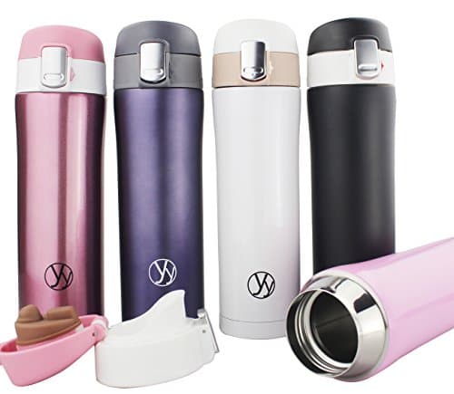 Double Y 17 Ounce Double Walled Vacuum Thermos 18/8 Stainless Steel Insulated Water Bottle, (Black)