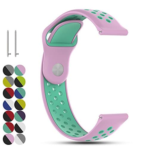 Feskio 20mm Quick Release Replacement Soft Silicone Watch Strap Wrist Band Bracelet for Samsung Gear Sport/S2 classic/Vivoactive3/ Vivomove HR/Huawei Watch 2 pro