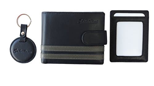 Wallet for Men by Salustiani .RFID Leather High capacity Special gift keychain