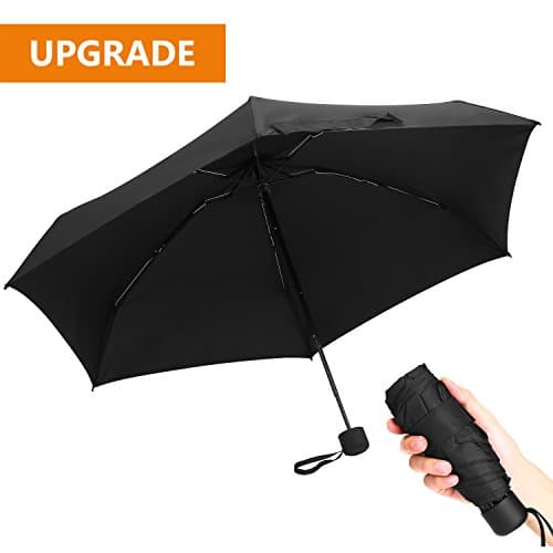 Deilin Compact Windproof Mini Umbrella Portable Lightweight Sun &amp; Rain Travel Umbrella with 95% UV Protection