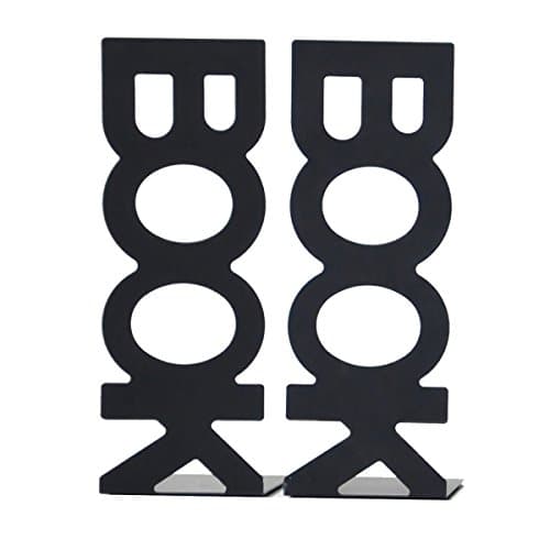 HERF Cute BOOK Nonskid Art Bookend 1 Pair Black