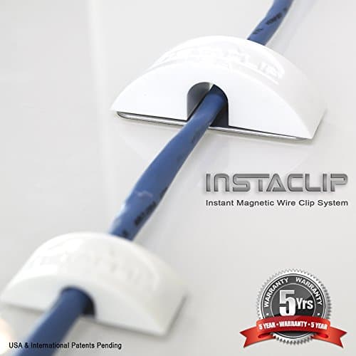 PACK of InstaClip Instant Magnetic Stick On Anything Permanent but Temporary Wall Wire Clip Fastener Ties No Holes Glue Velcro (Small White 6 Pack FBA)