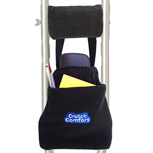 Universal 2-Pocket Crutch Pouch Bag Pocket (Black)