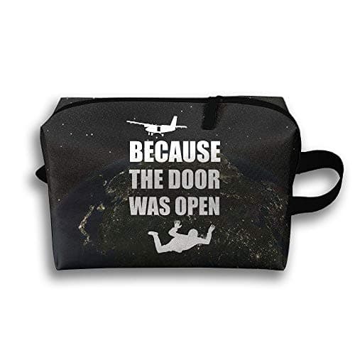 Mrshelp Skydiving Gift Because The Door was Open Skydiver 3D Print Travel Bag,Storage Cosmetic Bag Fashion Handbag
