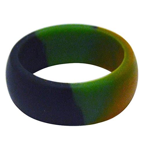 [Camo] Men's 9mm Silicone Wedding Ring by Rubber Diamonds - Great Replacement Ring for Active Lifestyles - Work, Fitness, Military (15)