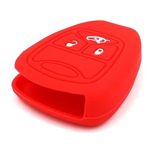 Alpha Racing Red Smart Keyless Remote Silicone Skin Case Cover for JEEP DODGE CHRYSLER (Version B)