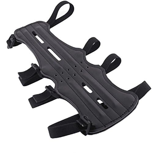 Archery Protective Gear Leather Arm Guard Arrows Accessories Professional Protector with Adjustable Straps Black