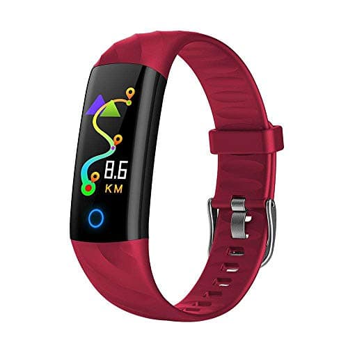 Activity Tracker, Miya IP68 Waterproof Smart Bracelet Watch with Heart Rate Monitor Blood Pressure Touch Screen Wristband Sport Tracker Pedometer Sleep Monitor Calorie Counter for Android iOS - Red