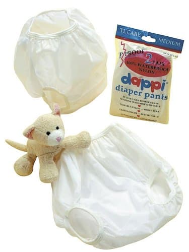 Dappi Cloth Diapers - Nylon - White - Large - 2 pk