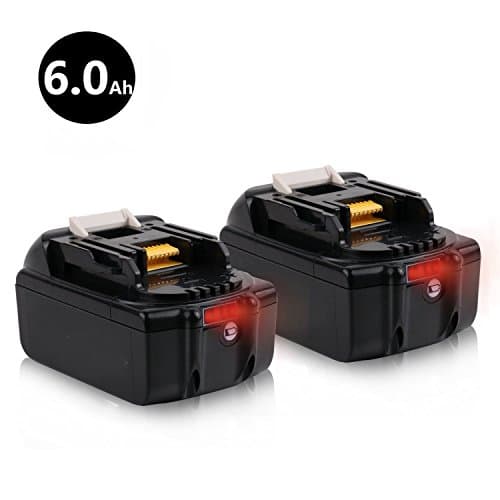 Sytechz 2Pack 18V 6.0Ah Lithium-Ion Battery with LED Indicator for Makita BL1860B BL1860-2 BL1830 BL1840 BL1850 LXT-400 194204-5 Cordless Power Tools